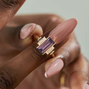 Women's 14k solid Gold Emerald Cut <b>Diamond</b> <b>Ring</b> With Baguette Side Stones Classic Style igi Certified Engagement <b>Ring</b> - Product Image 3