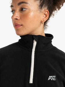 Sweat-shirt polaire léger à quart de zip pour femme, coupe courte, vente en gros - Product Image 6