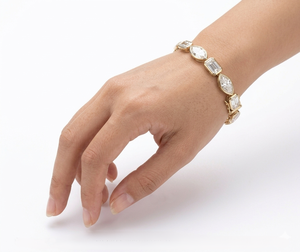 Lurba Jewels 15CT Lab Grown Diamond Multi Shape Marquise Tennis Bracelet Bezel Setting Women <b>Solid</b> 10K Yellow <b>Gold</b> IGI Certified - Product Image 5