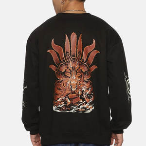 Sweat-shirt personnalisé pour homme, coupe ample, effet délavé, col rond, en molleton de coton, style décontracté pour l'automne - Product Image 3