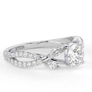 แหวนหมั้นและแหวนครบรอบสำหรับผู้หญิง ดีไซน์น่ารัก ตัวเรือนโรสโกลด์ ประดับเพชรทรงกลมเพาะเลี้ยงในห้องปฏิบัติการ - Product Image 2