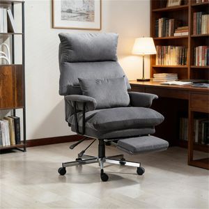 Sedia da ufficio, sedia per computer, poltrona relax, grigia - Product Image 1