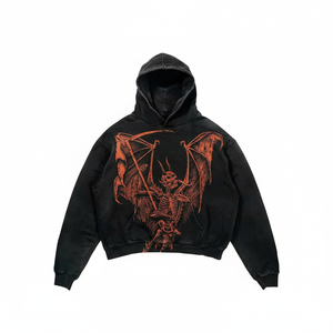 ผู้ผลิตเสื้อฮู้ดดี้โอเวอร์ไซส์ผู้ชาย OEM ผ้าฝ้ายแท้ 100% หนานุ่ม พิมพ์ลาย DTG สไตล์สตรีทแวร์ ยูนิเซ็กส์ ซักสีหลายเฉด - Product Image 2