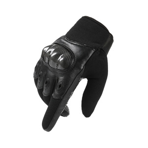 Gants de course en cuir à doigts entiers avec découpes en forme de diamant, respirants, fermeture à boutons, unisexes, pour la conduite en extérieur - Product Image 1