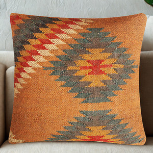 Juego de Cojines KRAFTERS al por Mayor, Rellenos 100% Algodón, Hechos a Mano, con Patrón Geométrico Moderno y Sencillo, Multicolor, de Lana y Yute - Product Image 4