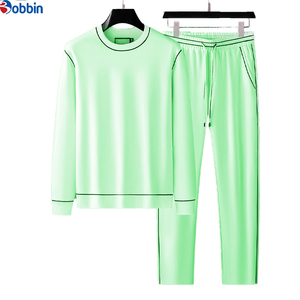 Conjunto de Sudadera con Capucha Estampada de Invierno para Hombre, Talla Grande, Color Sólido, Cuello Redondo, Manga Larga, con Pantalones con Cordón - Product Image 5