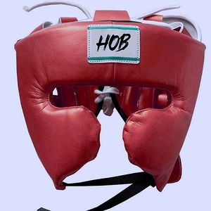 Protector de Cabeza para Boxeo HOB, de Piel Sintética PU, Rojo y Negro, Unisex, 7 Ventilaciones, Opción de Logotipo Personalizado, Cierre de Velcro - Product Image 4
