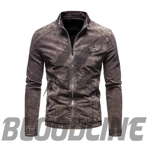 Chaqueta de Mezclilla para Mujer, Estilo Motociclista, Manga Larga, Cuello Alto, Cierre de un Solo Botón, Color Negro Sólido Lavado, Estilo Invernal, Largo Regular, Envío Rápido - Product Image 3