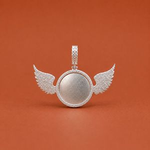 Custom Personality Wings Memory <b>Picture</b> Moissanite Diamond 925 Silver Photo Memory Pendant - Product Image 1