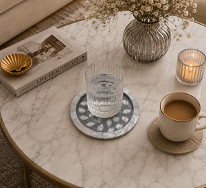 Best Selling Mother of Pearl Inlay Coaster Luxury <b>Table</b> <b>Protector</b> For Tea Coffee Mugs Decorative Dining Coffee <b>Table</b> Accessories - Product Image 4