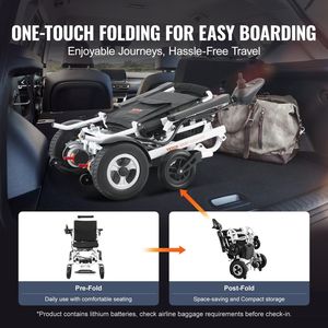 Fauteuil roulant électrique léger pour adultes et personnes âgées, capacité de charge de 300 lb, largeur de 17,7 pouces, pliable et motorisé - Product Image 4