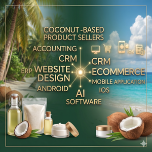 Software de IA para vendedores de productos a base de coco, Contabilidad, CRM, ERP, Diseño de Sitios Web, Comercio Electrónico, Aplicaciones Móviles Android e iOS, Software de IA - Product Image 1