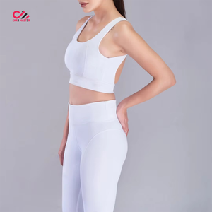 Conjunto de Yoga Ligero para Mujer, Tallas Grandes, Color Sólido, con Logotipo Personalizado en la Parte Delantera, Sin Mangas, Transpirable, 2 Piezas - Product Image 6