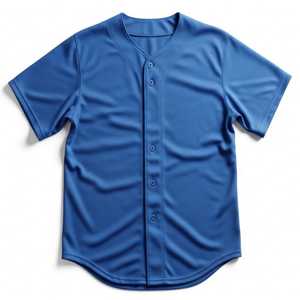 Maillot de baseball personnalisé imprimé par transfert thermique 100 % polyester respirant, vente en gros, chemise unie vierge, OEM, uniforme d'équipe pas cher en gros - Product Image 1