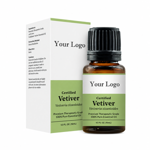 Huile Essentielle de Vétiver 100% Pure et Naturelle, Qualité Cosmétique, Distillée à la Vapeur, Prix de Gros Fabricant, OEM/ODM - Product Image 1