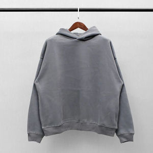Sweat à capuche homme épais 1000 g/m² avec logo en relief, coupe classique, sans cordon, en coton, style streetwear hiver - Product Image 4
