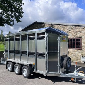Remorque de transport en acier inoxydable pour bétail et chevaux avec rampe et barrières latérales, capacité de 4000 kg - Product Image 5