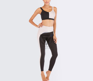 Custom 2 Piece Solid Yoga Sports Bra Crop Top <b>Jacket</b> Leggings Set Sexy <b>Workout</b> Women Spandex Gym Fitness Four-Way Stretch - Product Image 4