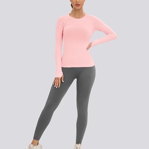 T-shirt de sport moulant pour femme, personnalisé par le fabricant, en Spandex haute élasticité, séchage rapide, vêtement de fitness et de gym, marque personnalisée - Product Image 6
