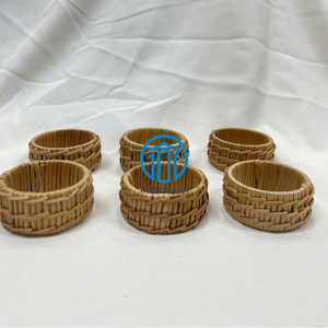 Anneau de serviette en rotin fait main, accessoire de table décoratif pour salle à manger, porte-serviettes en rotin naturel pour la décoration de la maison - Product Image 2