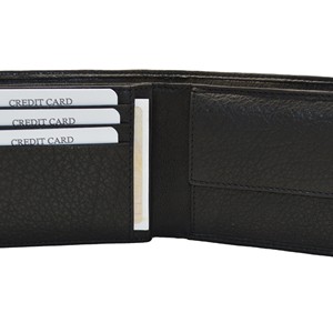 <b>Men's</b> <b>Black</b> Genuine Leather Slim <b>Wallet</b> Minimalist Fold Design Daily Use RFID Blocking Slim Minimalist <b>Wallet</b> <b>for</b> <b>Men</b> - Product Image 3