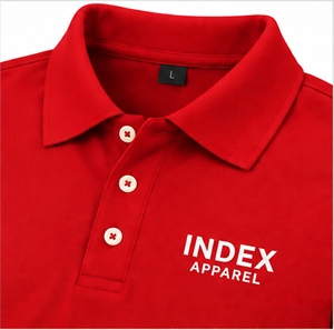 Conjunto de Camiseta Polo y Pantalones Cortos Rojos para Hombre, Manga Corta, Color Sólido, Casual, Transpirable, 2 Piezas - Product Image 6
