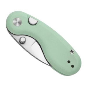 Couteaux pliants compacts haut de gamme avec lame à bord uni foncé et poignée texturée orange pour équipement de camping et utilisation quotidienne en poche - Product Image 5