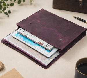 Personalized <b>Leather</b> Document Organizer - Vintage <b>A4</b> & Letter Size Holder <b>Folder</b> - Product Image 3