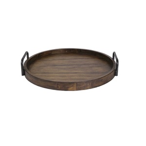 Plateau de service en bois fait main avec poignées, plateau de petit-déjeuner en bois naturel, plateau à café, plateau à thé, plateau à nourriture, pour la maison, le restaurant - Product Image 3