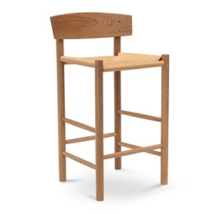 Modern Solid Teak Wood Bar Chair Durable Wooden Counter <b>Stool</b> for Home Kitchen Cafe Bar Furniture Wholesale Supplier - Product Image 3