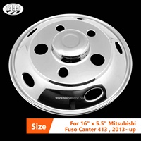 Embellecedor de Rueda de Camión de 16 Pulgadas Simulador de Acero Inoxidable T304 Pulido Espejo para Fuso Canter 413 2013+ Cubierta de Tuerca de 41mm al por Mayor