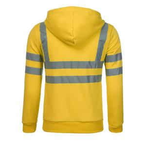 Ropa de Seguridad Reflectante de Alta Visibilidad, Sudadera con Cremallera, Tela de Alta Calidad, Ropa de Trabajo de Seguridad para Hombre, Sudaderas con Cremallera - Product Image 3