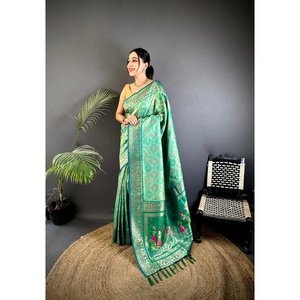 Banarasi Silk Patola Saree-Designer Silk Scarves & <b>Shawls</b> - Product Image 3