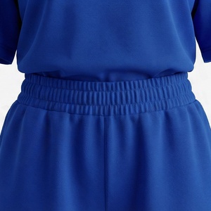 Women's Blue <b>Flame</b> Print 2 Piece Shorts Set Casual Loose Fit Crew Neck Short Sleeve T <b>Shirt</b> and Above Knee Shorts Summer Wear - Product Image 5