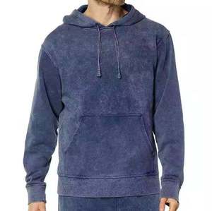 Sudadera con Capucha para Hombre, Color Sólido, Algodón Lavado, Felpa Francesa, Corte Regular, Informal, para Otoño - Product Image 1
