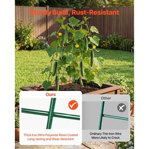 Set di 4 tralicci per cetrioli in metallo antiruggine a forma di A per aiuole rialzate, supporto per piante rampicanti - Product Image 2