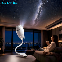 Nouvelle version Mini projecteur d'étoiles LED coloré, lune, aurore, espace, alimenté par USB, angle réglable, lampe de nuit 2-en-1, chambre à coucher, camping