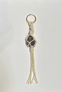 Premium Quality Colorful Stone And White Rope Keychain Holder Suitable For Gift And Decorative <b>Object</b> Handcrafted From India - Product Image 4