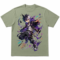 T-shirt à manches courtes pour homme, col rond, coupe classique, imprimé numérique, motif personnage d'anime, respirant, séchage rapide, coton