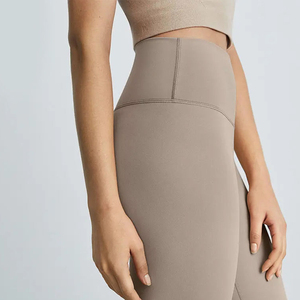 Leggings de sport pour femme, taille haute, longueur cheville, tricotés, avec coutures, en Spandex/Nylon, anti-bactériens, pour le remodelage corporel et la silhouette affinée - Product Image 6