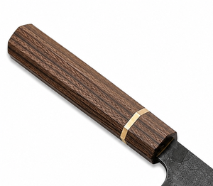 Cuchillo de Chef de Acero Damasco de Cobre de Calidad Premium con Espiga Completa, Mango de Madera Wenge y Capa de Latón, Hoja de 3mm de Grosor, 12 pulgadas - Product Image 2