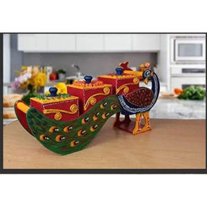 Boîte décorative Art Déco Peacock Heritage pour Diwali, occasions de sympathie et de retraite - Product Image 1