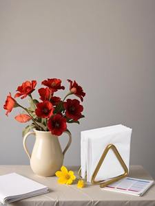 Porta Servilletas Metálico con Acabado Dorado en Forma de Triángulo, Ideal para Mesa de Comedor, Cocina, Hotel, Restaurante y Cafetería, Hecho en India - Product Image 5