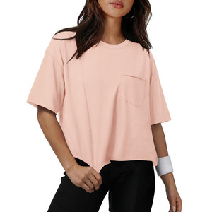 Camiseta y Pantalones Cortos de Mujer 100% Algodón con Logotipo Bordado Personalizado en 3D, Camisetas Casuales de Punto Estampadas - Product Image 1