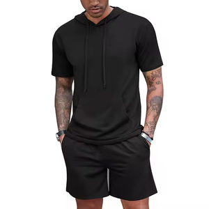 Conjunto de Sudadera con Capucha y Pantalones Cortos para Hombre de la Mejor Calidad, Manga Larga, Estilo Urbano, con Logotipo Personalizado - Product Image 2
