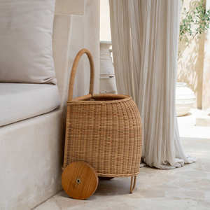 Panier à roulettes en rotin pour filles, sac d'école, valise, panier à roulettes pour la décoration de chambre d'enfant - Product Image 6