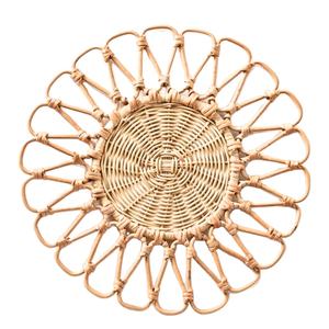 Napperon en rotin naturel tissé à la main vietnamien ensemble de sous-verres Style jacinthe d'eau caractéristiques d'isolation thermique antidérapantes plaque en osier - Product Image 1