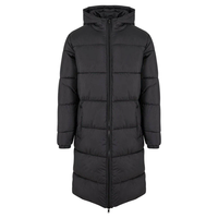 DENEZE SPORTS Blouson matelassé long à capuche pour homme, vert olive, manteau d'hiver épais matelassé, col montant, motif camouflage, logo frontal
