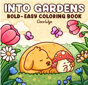 สมุดระบายสีสำหรับผู้ใหญ่ "Into Gardens: Bold & Easy" ลายพืช ดอกไม้ และสัตว์น่ารัก (ปกอ่อน) (ขายส่ง) - Product Image 3