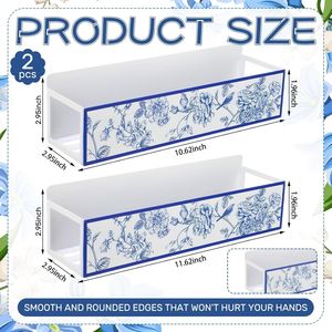 Set di 2 Portaspezie Magnetici con Motivo Floreale e Uccelli, Cestello Magnetico in Metallo per Frigorifero, Organizzatore per Condimenti - Product Image 1